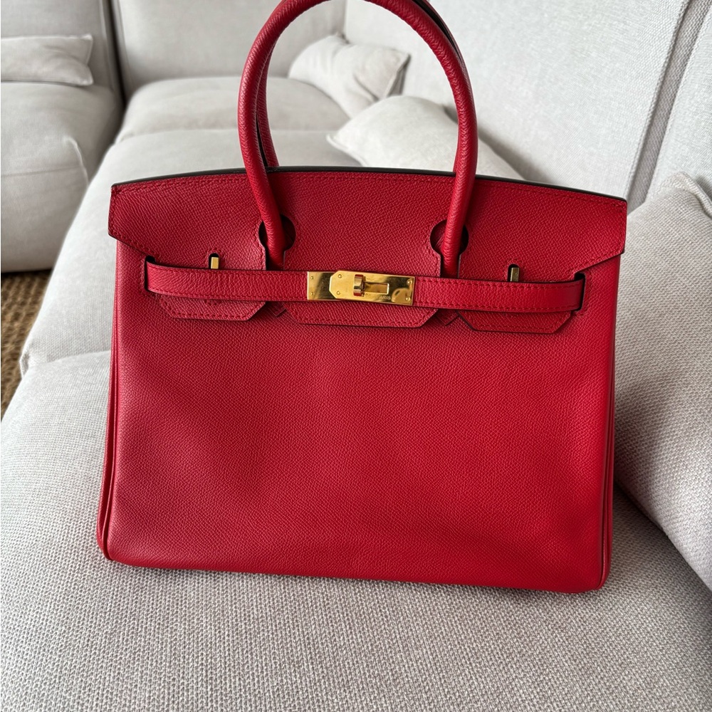 Elegant Red Leather Handbag